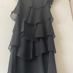 SLNY  Black Formal  Tiered Cocktail Dress